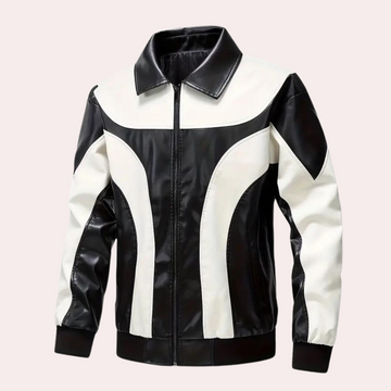 Men's loose fit jacket motorcycle style casual