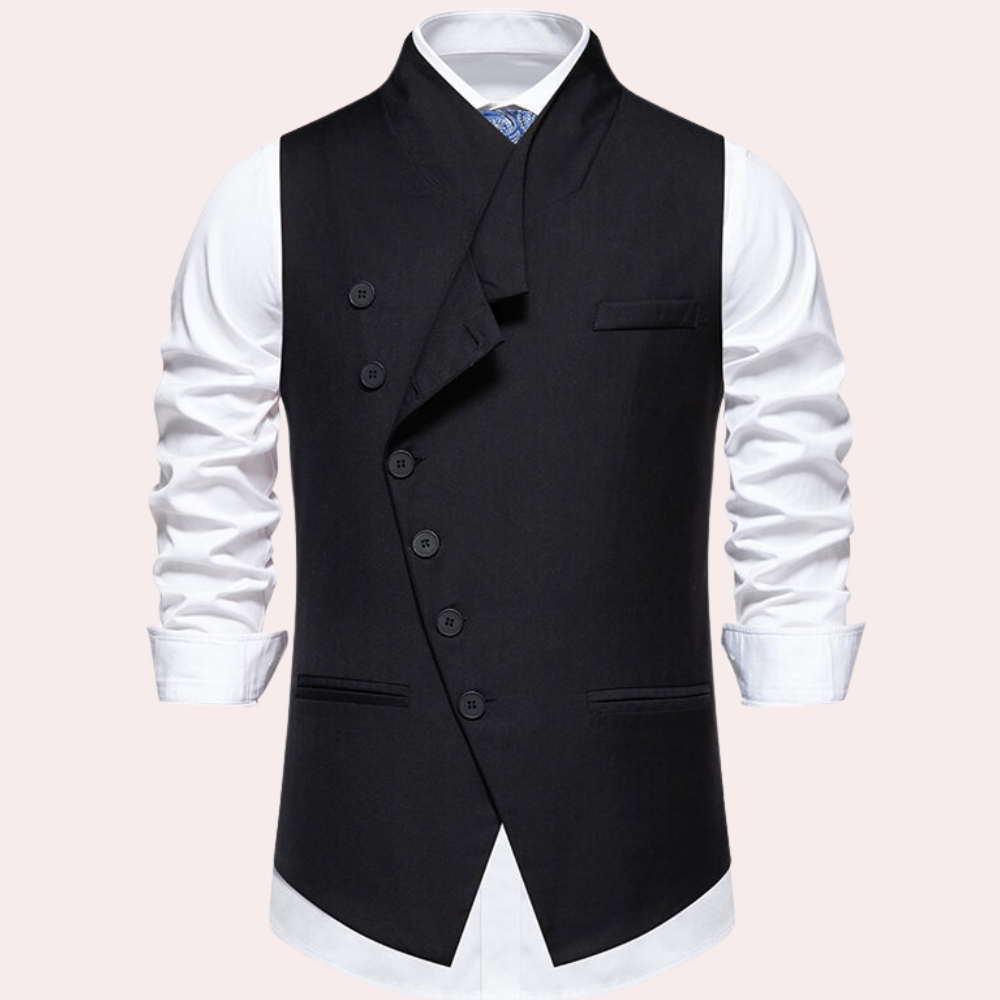 Men's business suit vest and coat single breasted loose fit