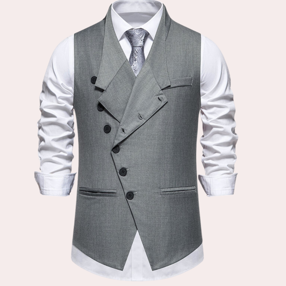 Men's business suit vest and coat single breasted loose fit