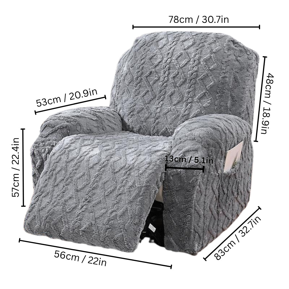 Plush Jacquard Stretch Fit Recliner Slipcover