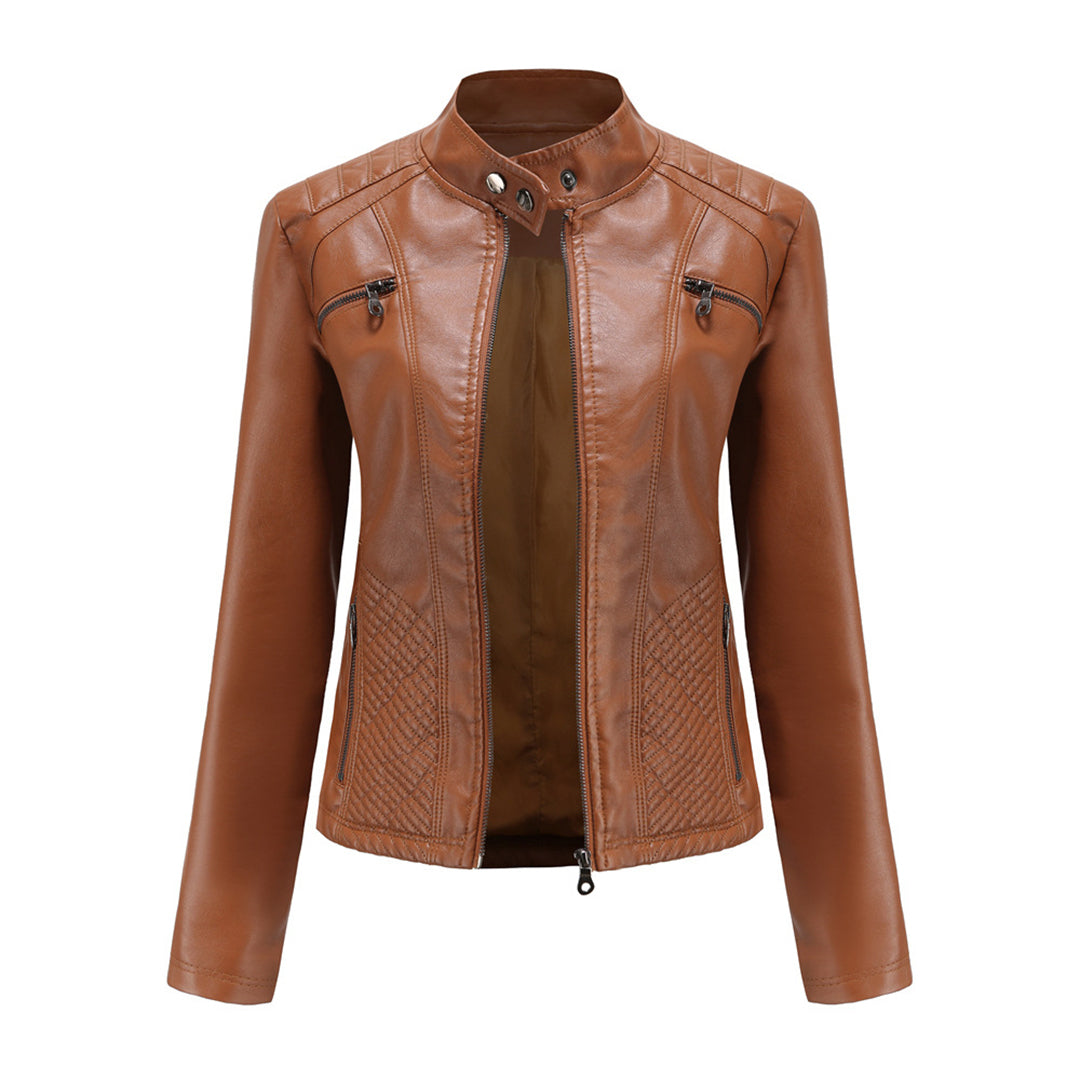 Women's classic faux leather jacket