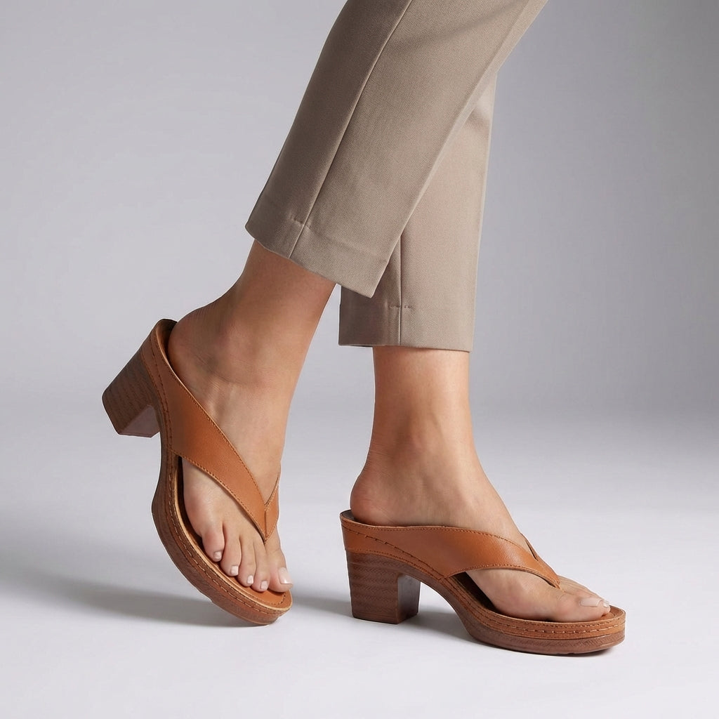 Block Heel Thong Sandals with Platform Sole for Effortless Elegance