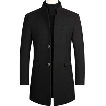 Men's elegant stand-collar coat for sophisticated warmth