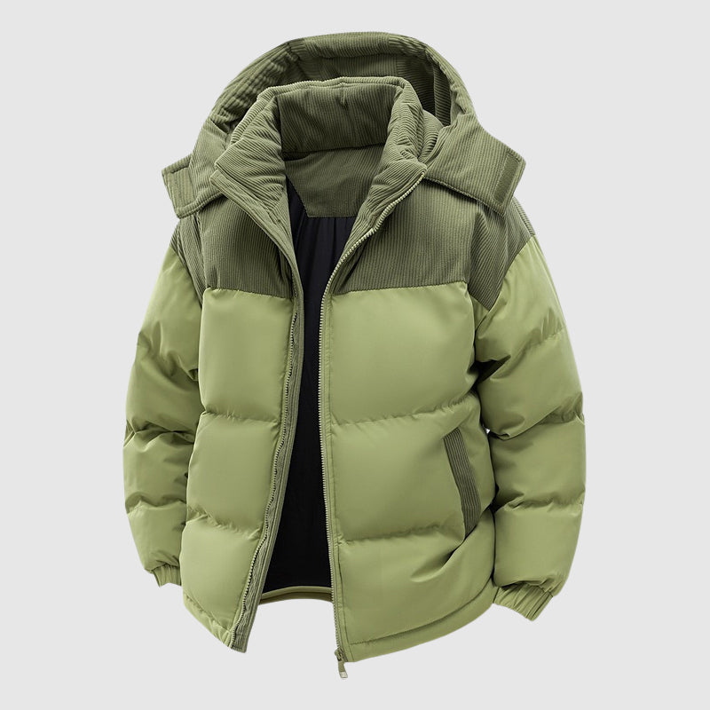 Axel | Relaxed Fit Hooded Puffer Jacket with Quilted Panels