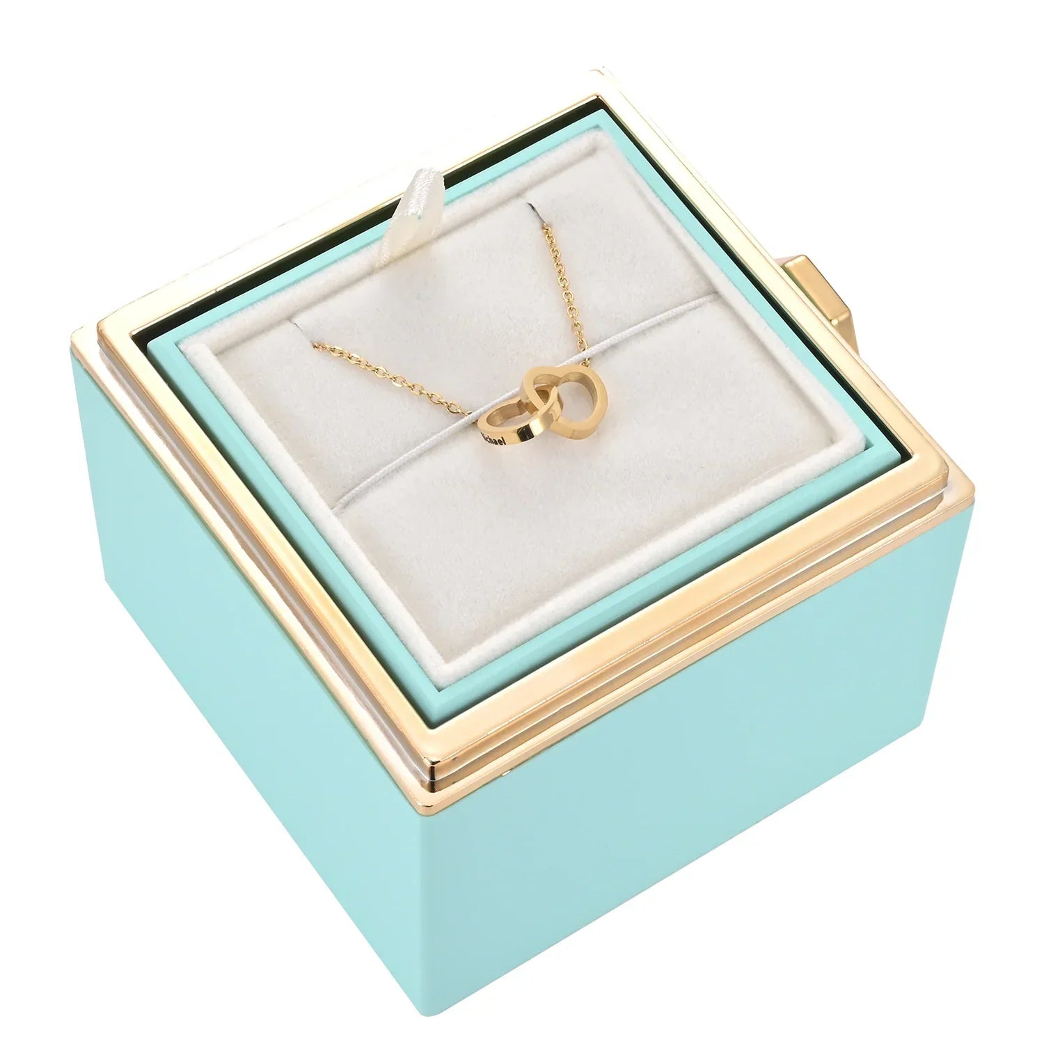 Wood Velvet-Lined Jewelry Gift Box