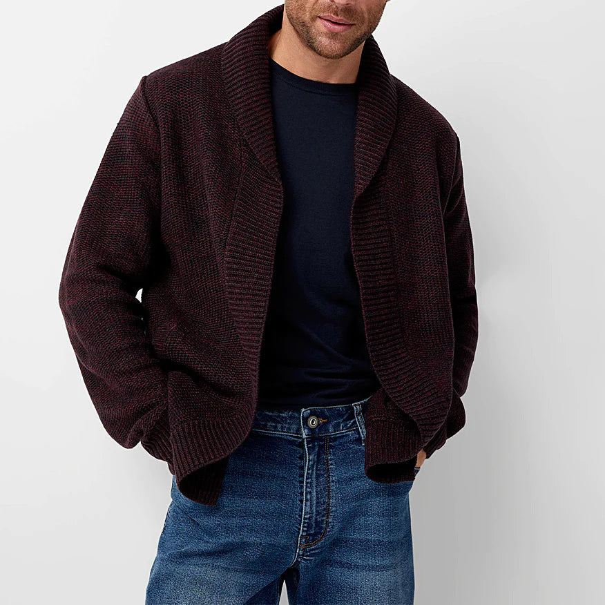 Men's long sleeve open front cardigan