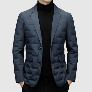 Men's zippered blazer with quilted pattern