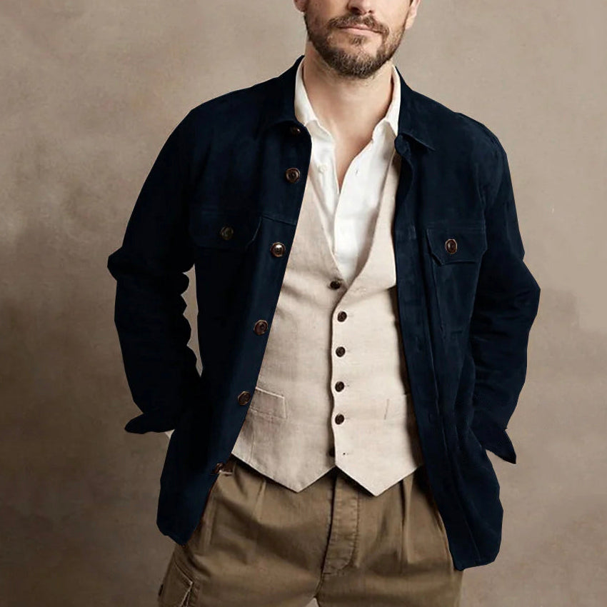 Thomas Relaxed Fit Blazer | Collared Button Front Blazer