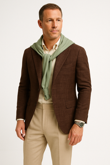 Men’s Blazer – Slim Fit – Textured – Two-Button Single-Breasted – Notch Lapel