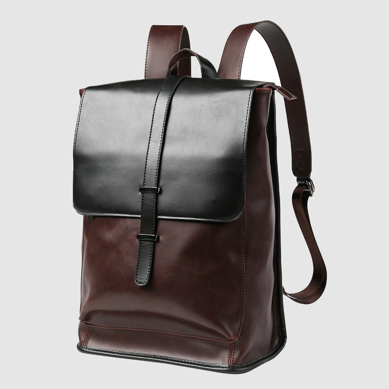 Arthur Faux Leather Structured Backpack | Flap Buckle Closure
