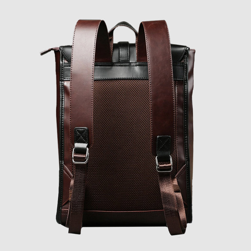 Arthur Faux Leather Structured Backpack | Flap Buckle Closure