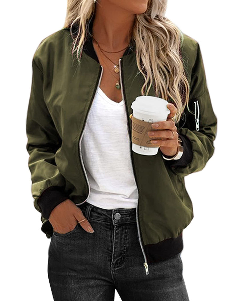 Women's casual bomber jacket for effortless style