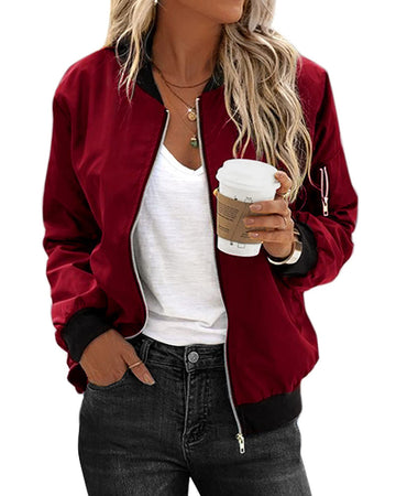 Women's casual bomber jacket for effortless style