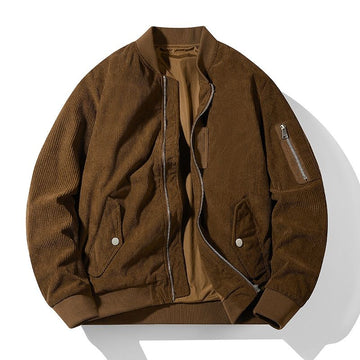 Men's loose stand collar corduroy jacket