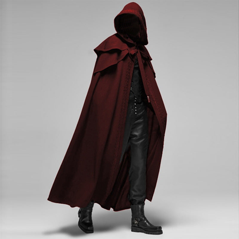 Amado - gothic long hooded cloak for men