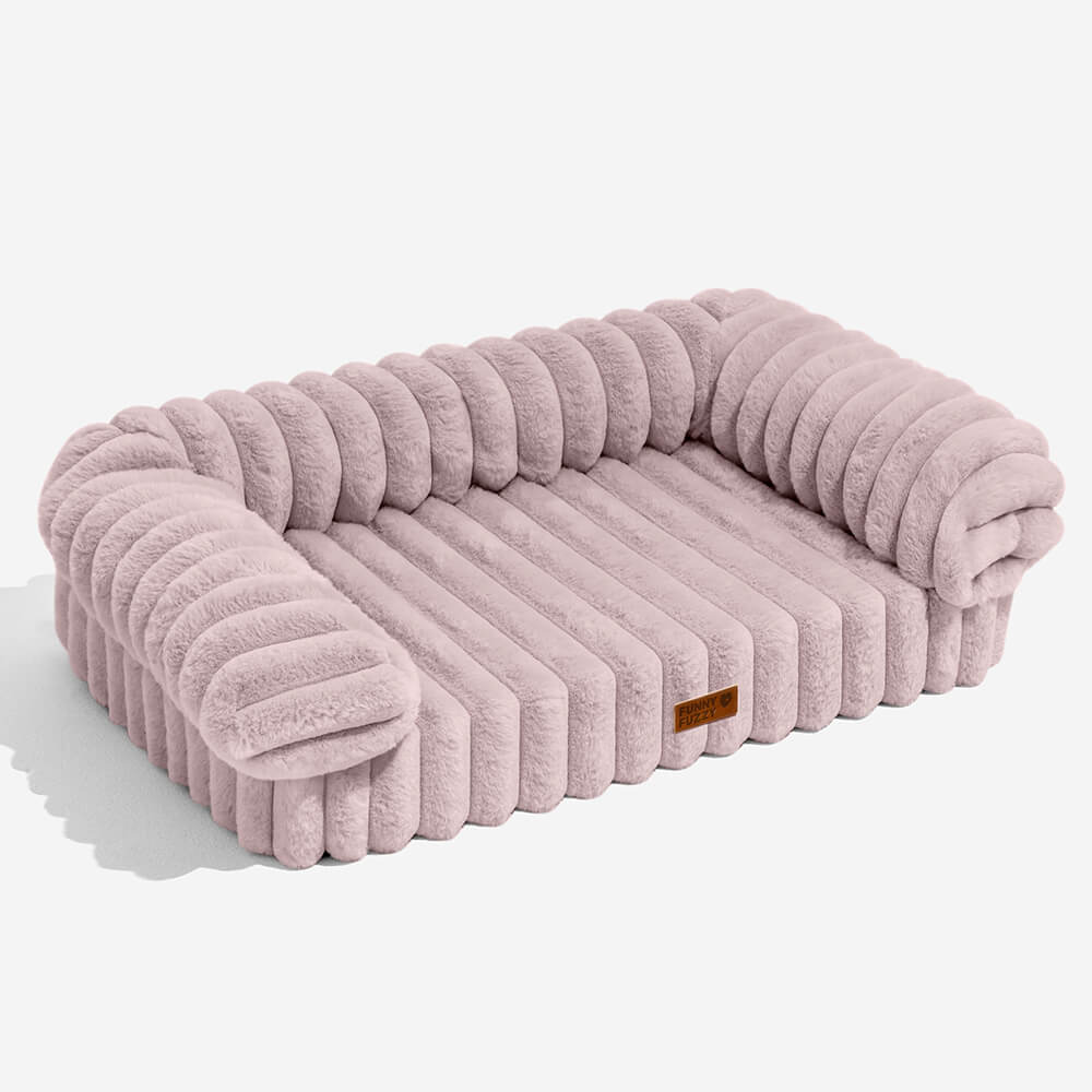 Ribbed Bolstered Pet Sofa Bed