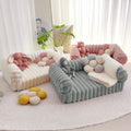 Ribbed Bolstered Pet Sofa Bed