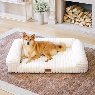 Ribbed Bolstered Pet Sofa Bed