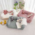 Ribbed Bolstered Pet Sofa Bed