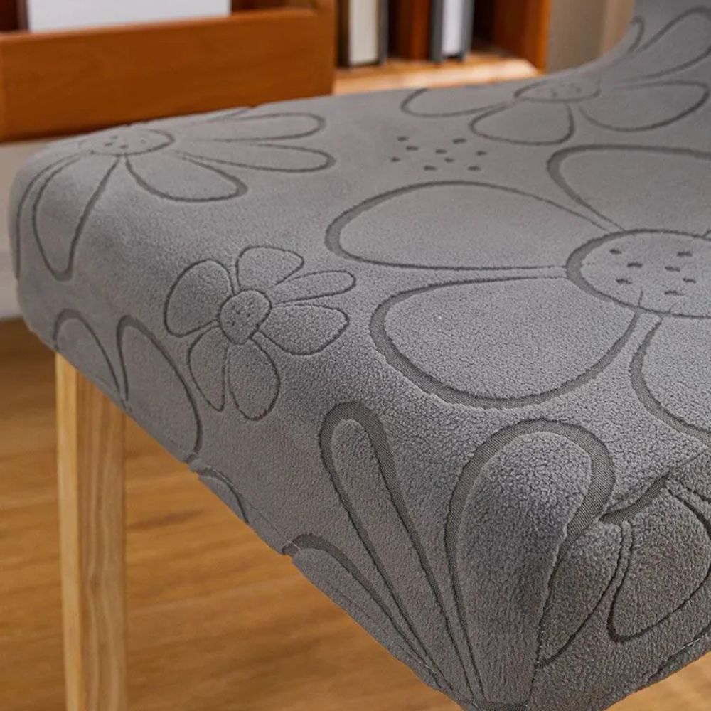 Stretch Knit Embossed Form-Fitting Dining Chair Cover