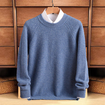 Men's loose knitted round neck sweater