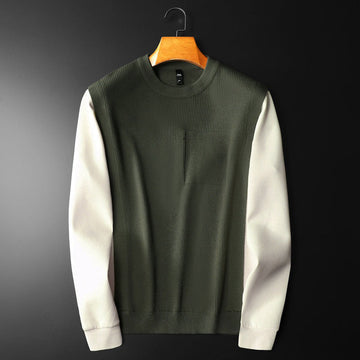 Casual pullover with patchwork design for men