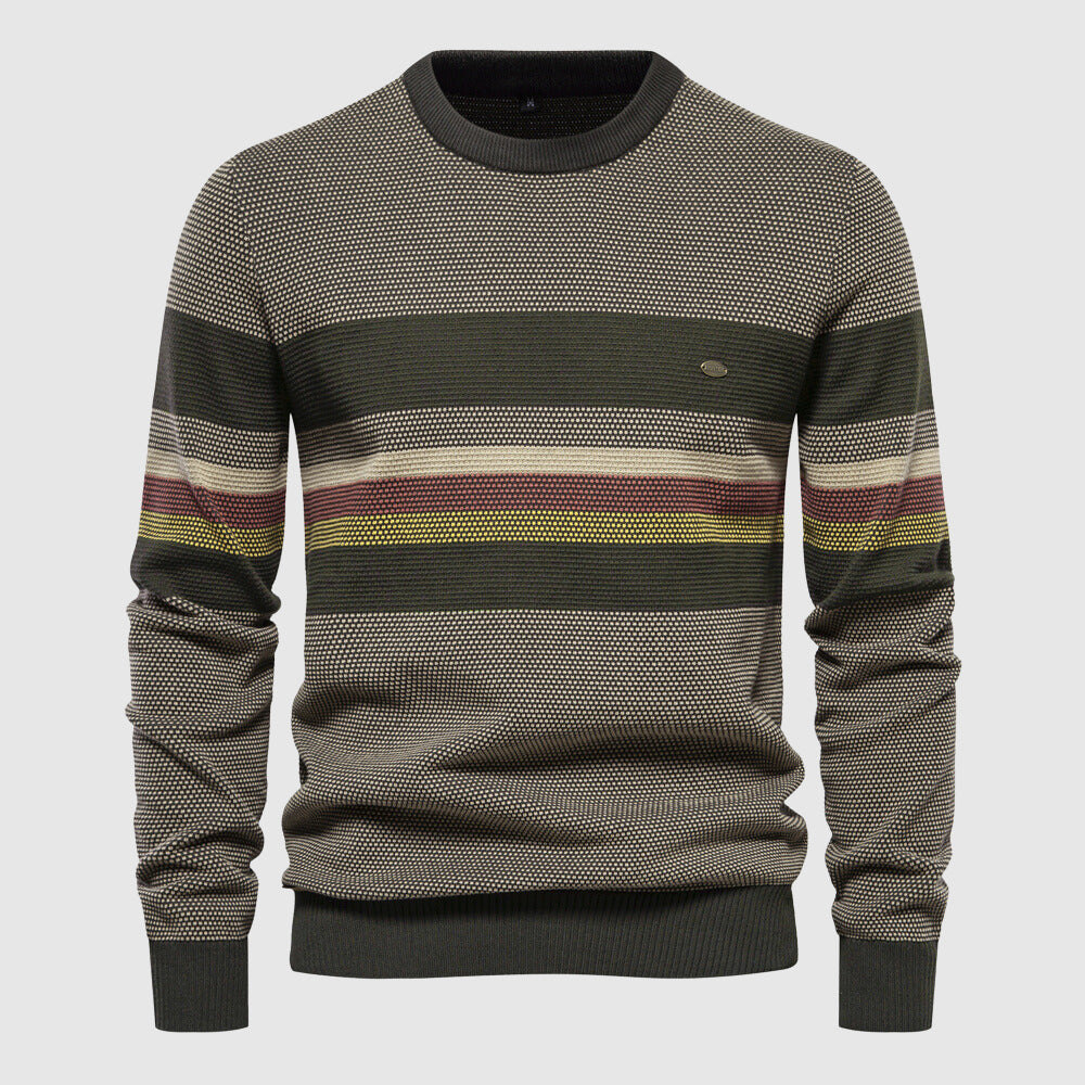 Men's retro striped long-sleeve sweater