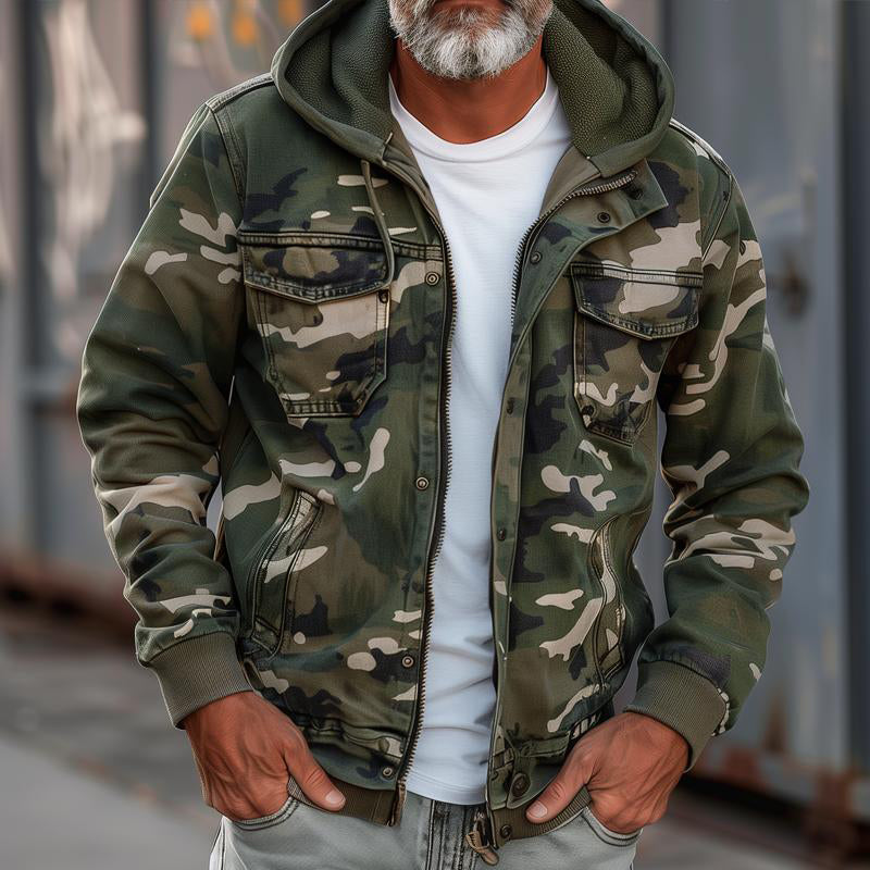 Men's camoflauge hooded jacket