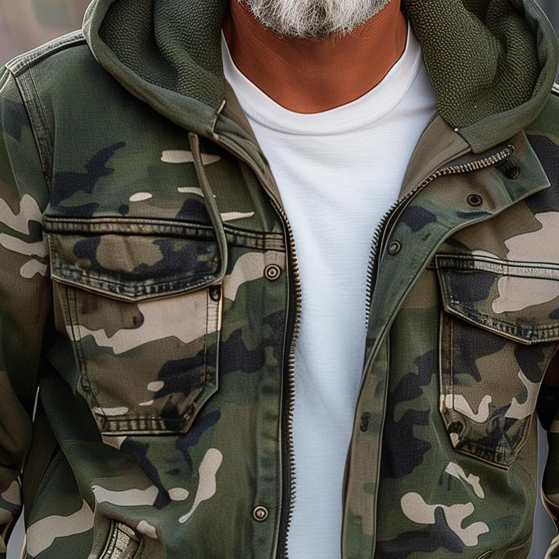 Men's camoflauge hooded jacket