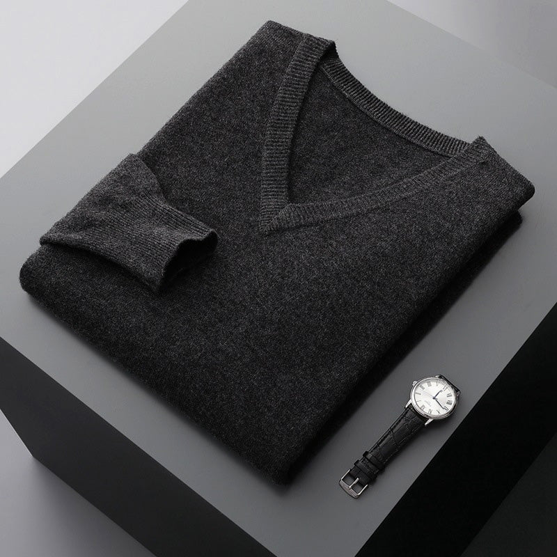 Men's V-neck loose sweater