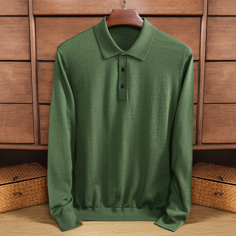 Men's classic long-sleeve polo for timeless style