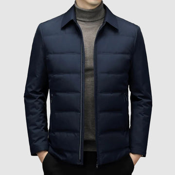 Men's warm down jacket with multiple pockets