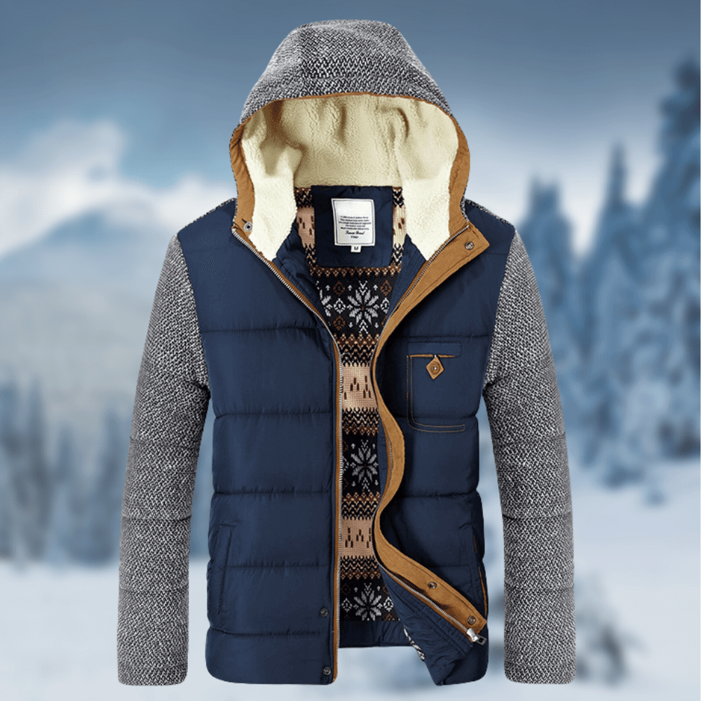 Men's hooded winter jacket for cozy warmth