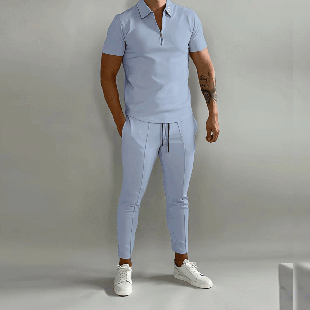 Men's half-zip polo and jogger set