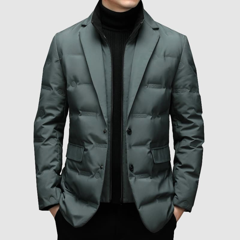 Men's down-filled jacket with blazer style