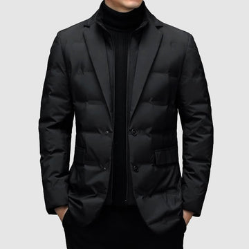 Men's down-filled jacket with blazer style