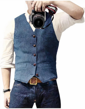 Men's classic denim vest for a timeless look