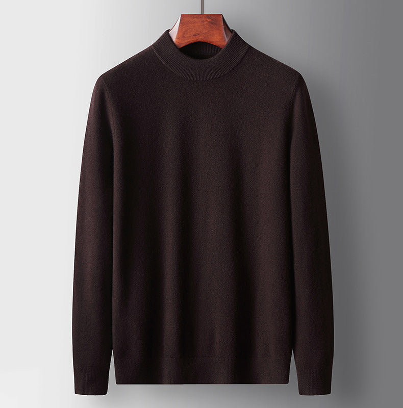 Men's casual sweater with ribbed cuffs and hem