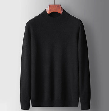 Men's casual sweater with ribbed cuffs and hem