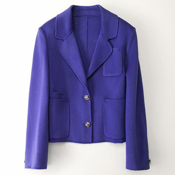 Women's cropped blazer with button cuffs