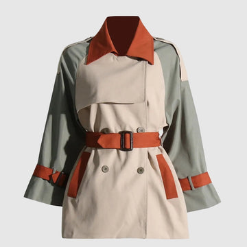 Women's mid-length autumn windbreaker trench coat