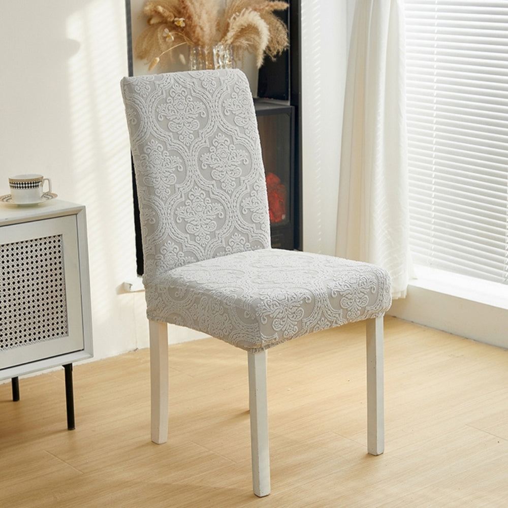Jacquard Damask Tailored Chair Seat Slipcover
