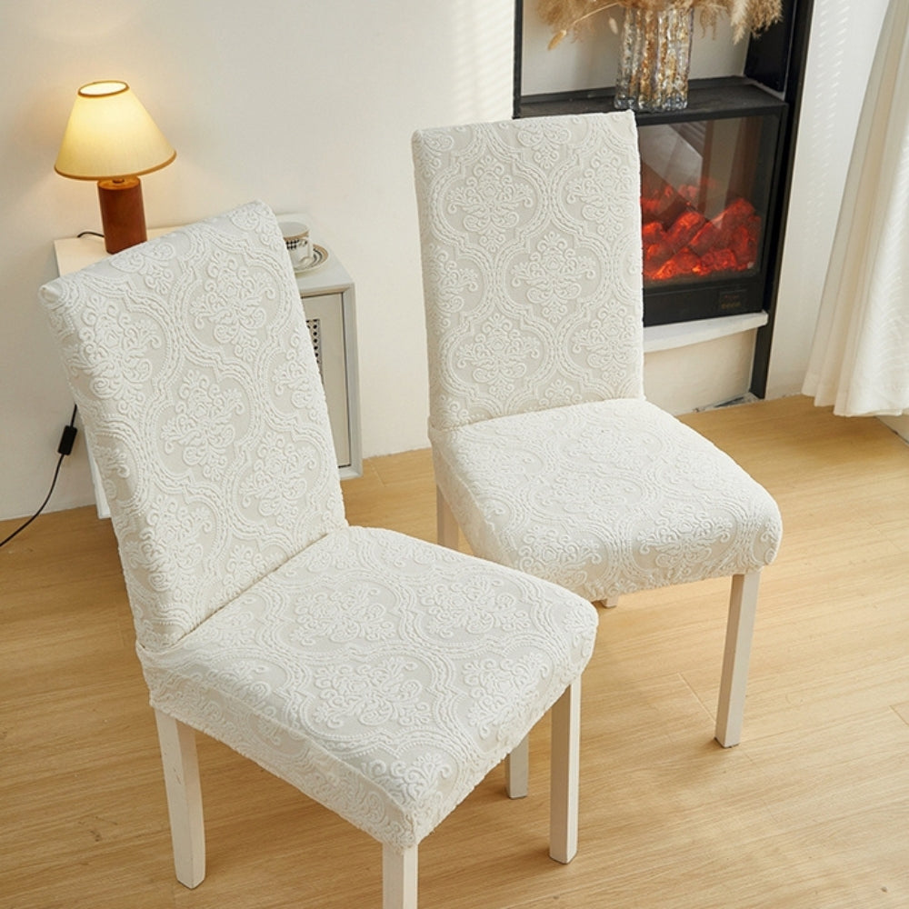 Jacquard Damask Tailored Chair Seat Slipcover