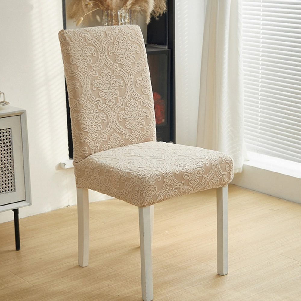 Jacquard Damask Tailored Chair Seat Slipcover