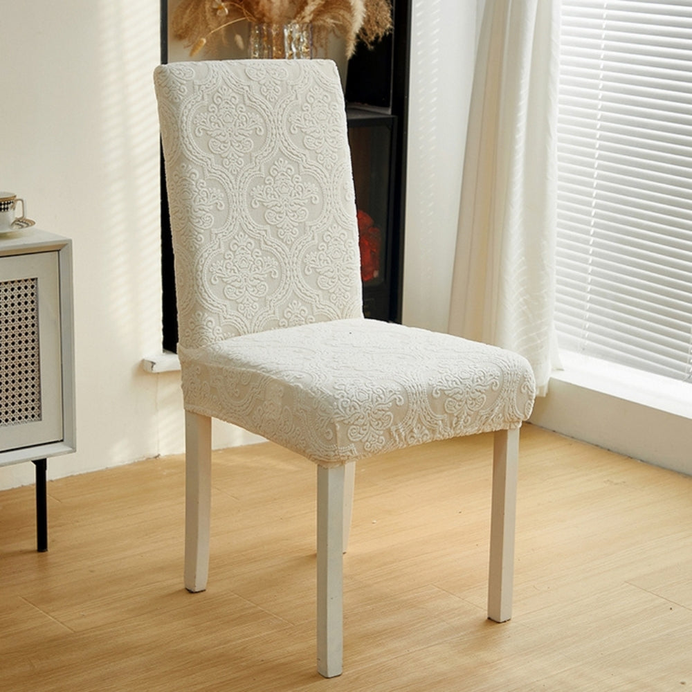 Jacquard Damask Tailored Chair Seat Slipcover