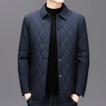 Men's padded jacket with diamond quilting pattern