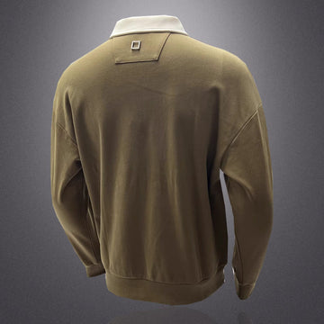 Men's lapel sweatshirt with half zip