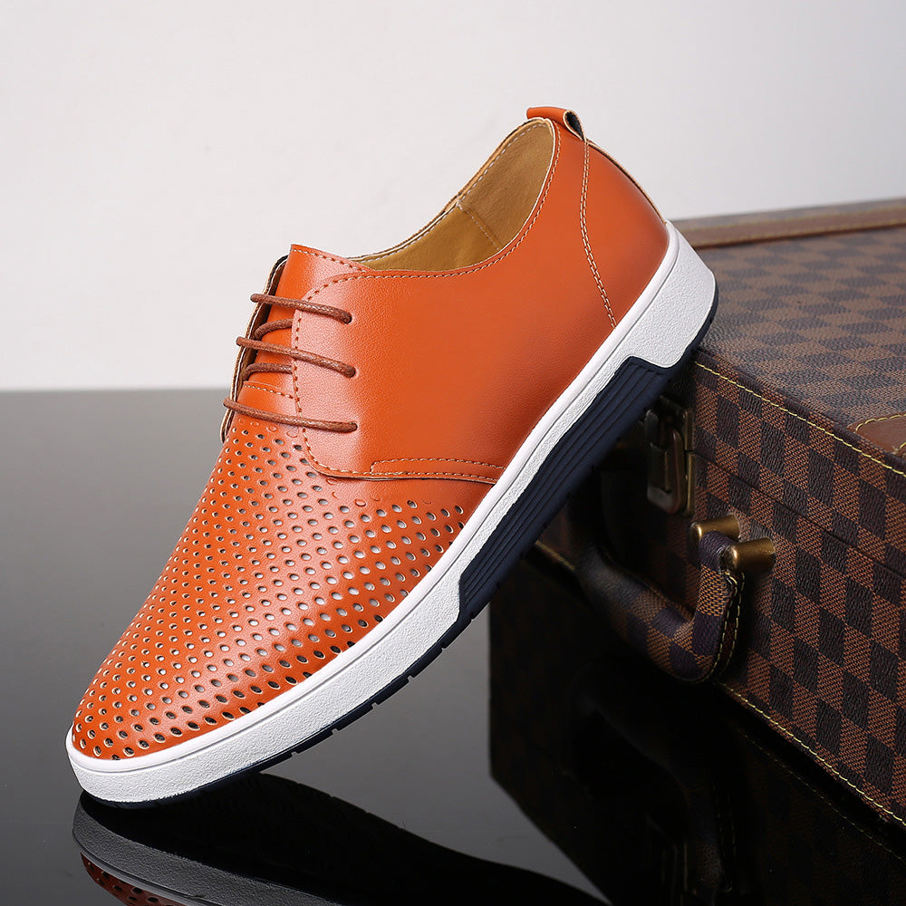 Men's casual shoes with lace up closure