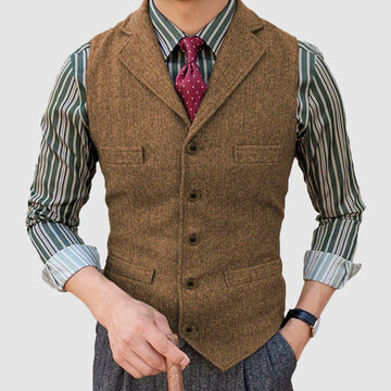 Men's Single-breasted vest with pockets