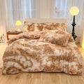 Plush Faux Fur Ribbed Comforter Set